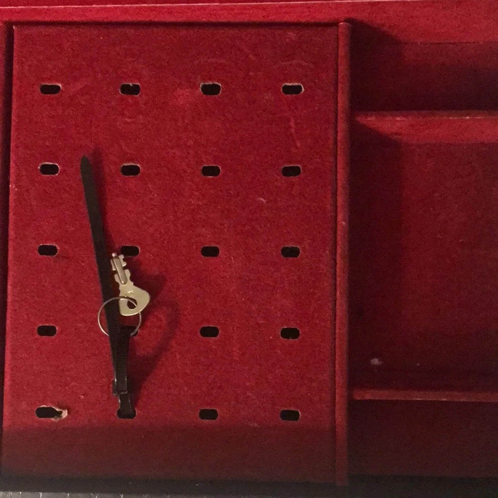 Vintage Black Faux Crocodile Alligator Men Accessory Jewelry Watch Storage Box
